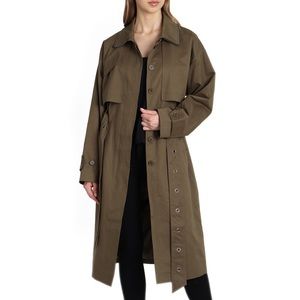Badgley Mischka Brooke Cotton Utility Trench Coat